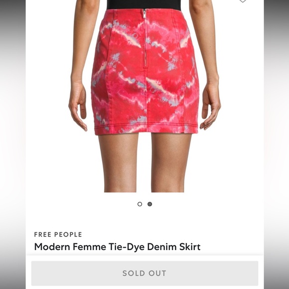 Free people body on skirt red tie dye 10 - Picture 2 of 5